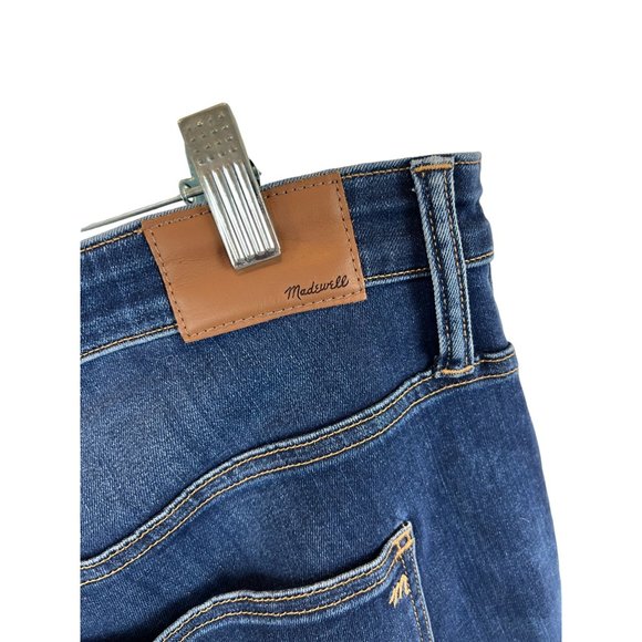 Madewell 10'' High Rise Skinny Denim Jeans High Rise Blue Dark Wash Size 35T - Picture 4 of 12